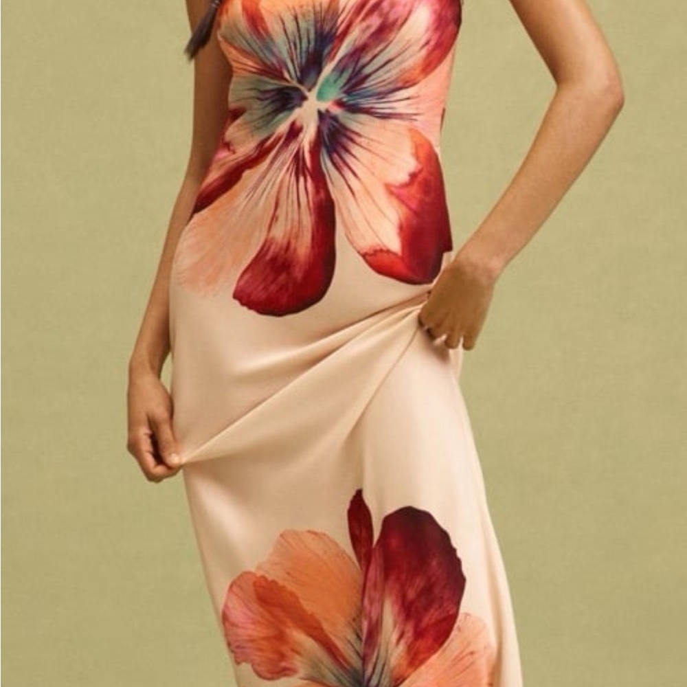 Anthropologie The Fleur Strapless Satin Maxi Slip Dress - Picture 7 of 7